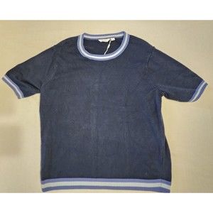 Lady Hagen Clubhouse Short Sleeve Sweater Size XXLarge Blue Knit Crew NEW